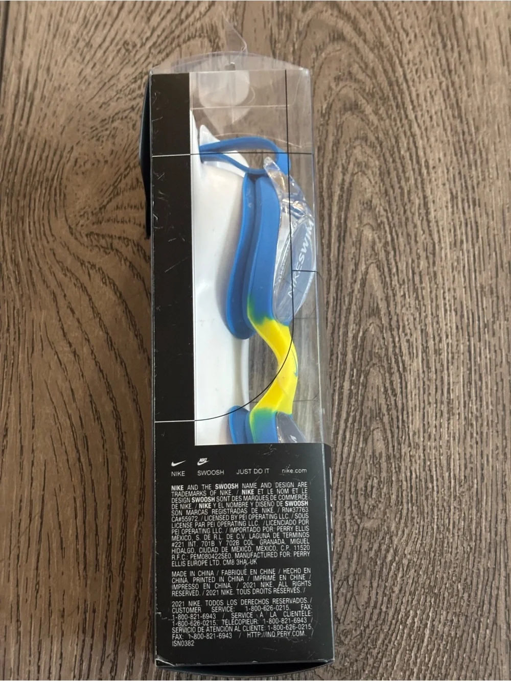 Nike Lil' Swoosh Kids' Swim Goggles — Blue & Yellow